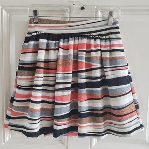 AQUA Brand Multicolor Stripe A-Line Mini Skirt SZ Small